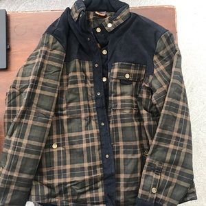 Mens Dark Plaid Fleece Lined Jacket